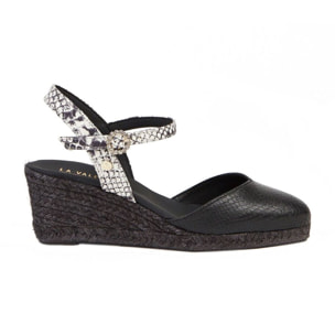 Sandalias de Cuña para Mujer - LA VALETA DIANA NEGRO