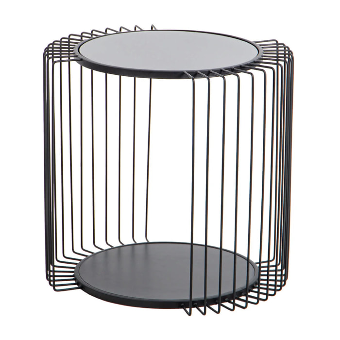 Mesa Auxiliar Metal Cristal Lohja 50x50x48 Cm