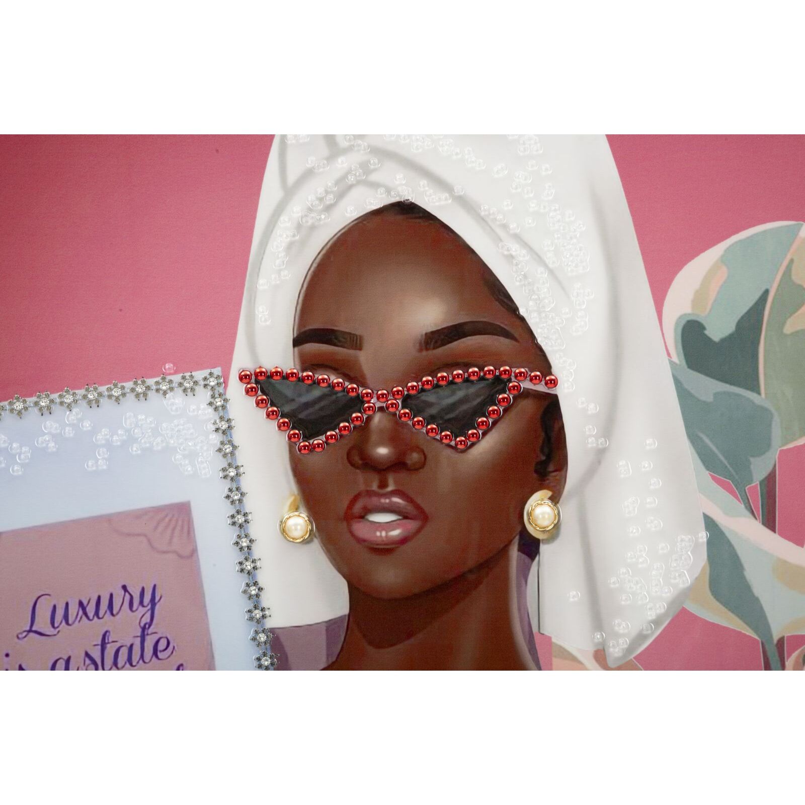 DIPINTO SU TELA LACCATO LUXURY SPA C/CORNICE -B- CM 82X4X82