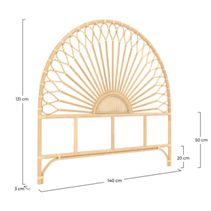 Tête de lit en rotin naturel 140 cm - Alan