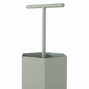 Ohm - Portaombrelli di Design 25x72x22 cm con Feritoia di Svuotamento acqua in Metallo Salvia
