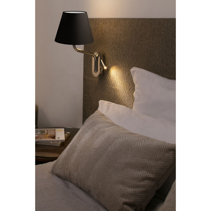 ETERNA Lampe applique avec lecteur gauche chrome/noire