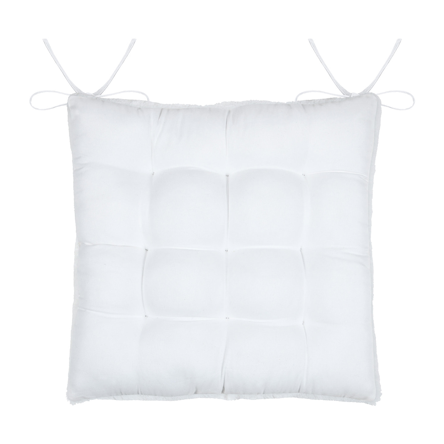 Galette de chaise imitation fourrure - Blanc