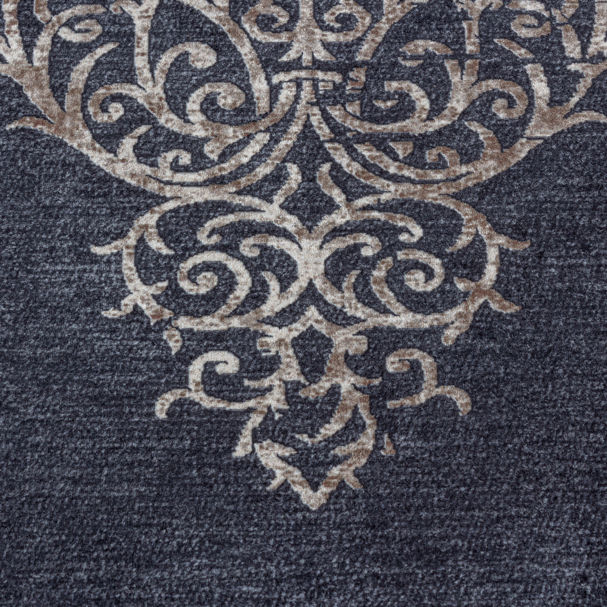 FIESTA - Tapis baroque médaillon noir