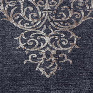FIESTA - Tapis baroque médaillon noir