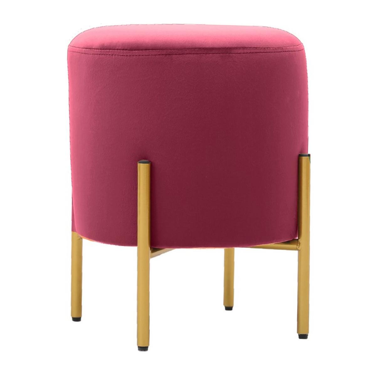 Pouf design We Home in velluto amaranto e piedi in ottone