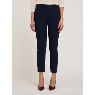 Motivi - Pantalón regular de tejido técnico - Azul