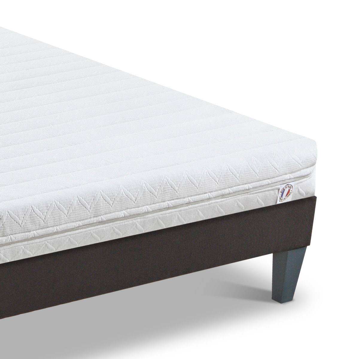 Ensemble Matelas Egio & Sommier Kit15, 12 cm, Latex Synthétique, Soutien Ferme, Déhoussable, Technologie Tri-Lattes