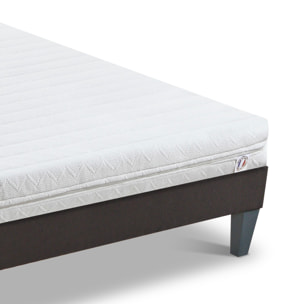 Ensemble Matelas Egio & Sommier Kit15, 12 cm, Latex Synthétique, Soutien Ferme, Déhoussable, Technologie Tri-Lattes