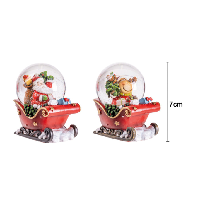 Set 2 Palla Di Neve Modello Magic Sled