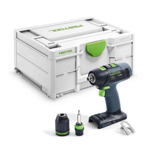 Perceuse visseuse sans fil T 18+3-Basic - FESTOOL - Sans batterie ni chargeur - Systainer - 576448