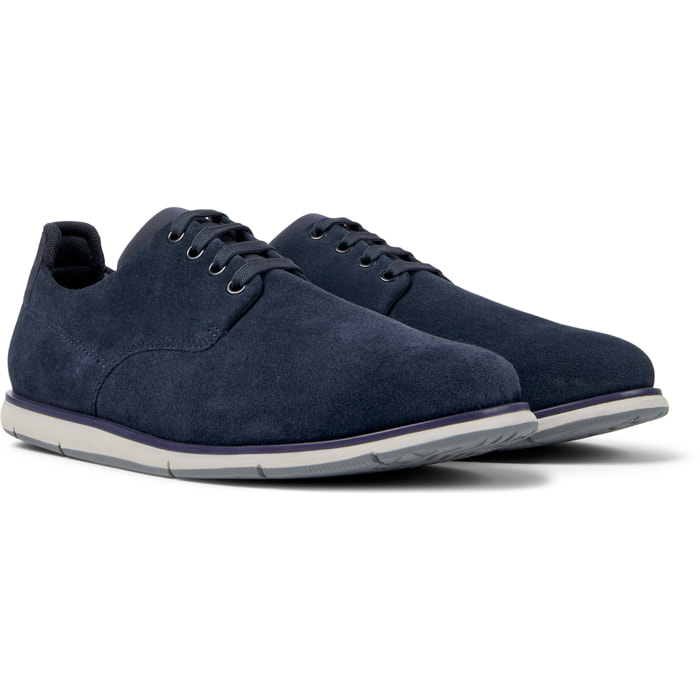 Zapatos de cordones - CAMPER Smith - Azul - Piel de ante