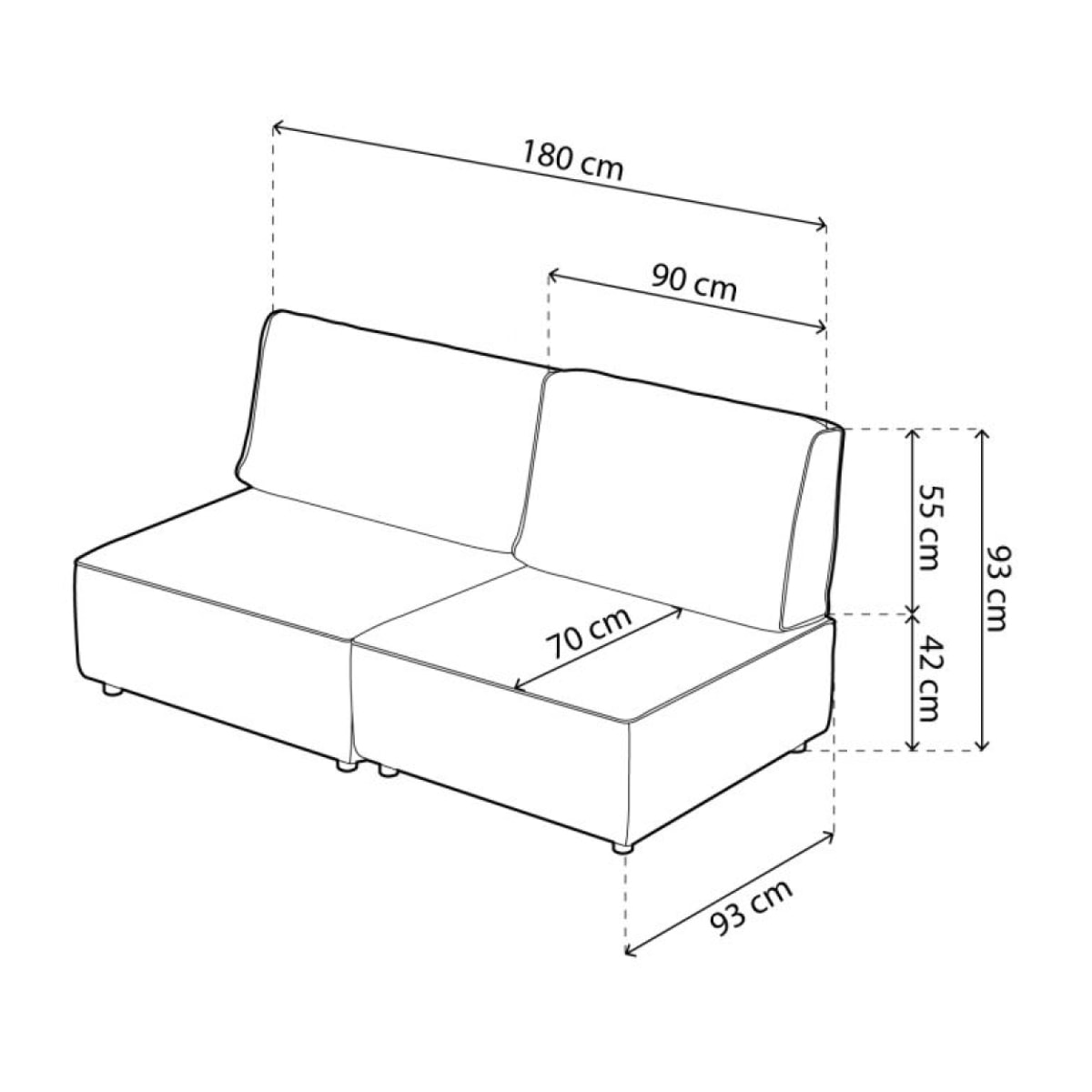 Sofá modular 2 plazas Cubiq Beige