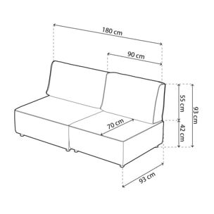 Sofá modular 2 plazas Cubiq Beige