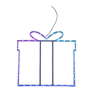 iluminación navideña caja de regalo con 40 luces led rgb y controlador 42x0,6x45cm