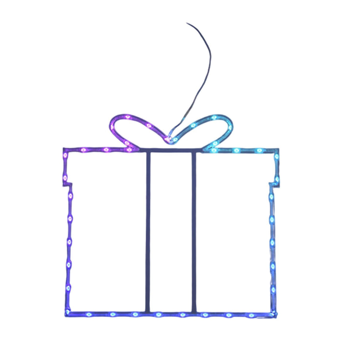 iluminación navideña caja de regalo con 40 luces led rgb y controlador 42x0,6x45cm