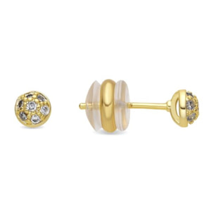 Pendientes acabado oro amarillo de 18k y Circonita Brillante