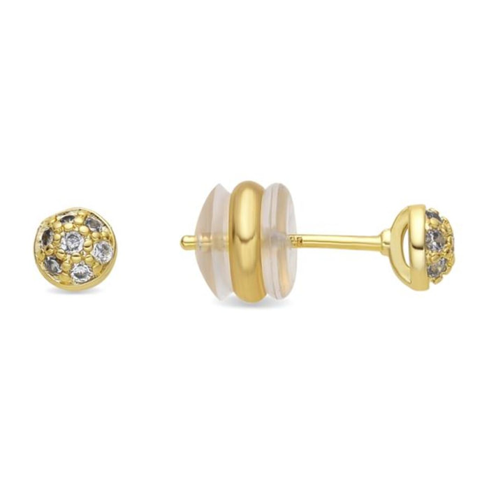 Pendientes acabado oro amarillo de 18k y Circonita Brillante