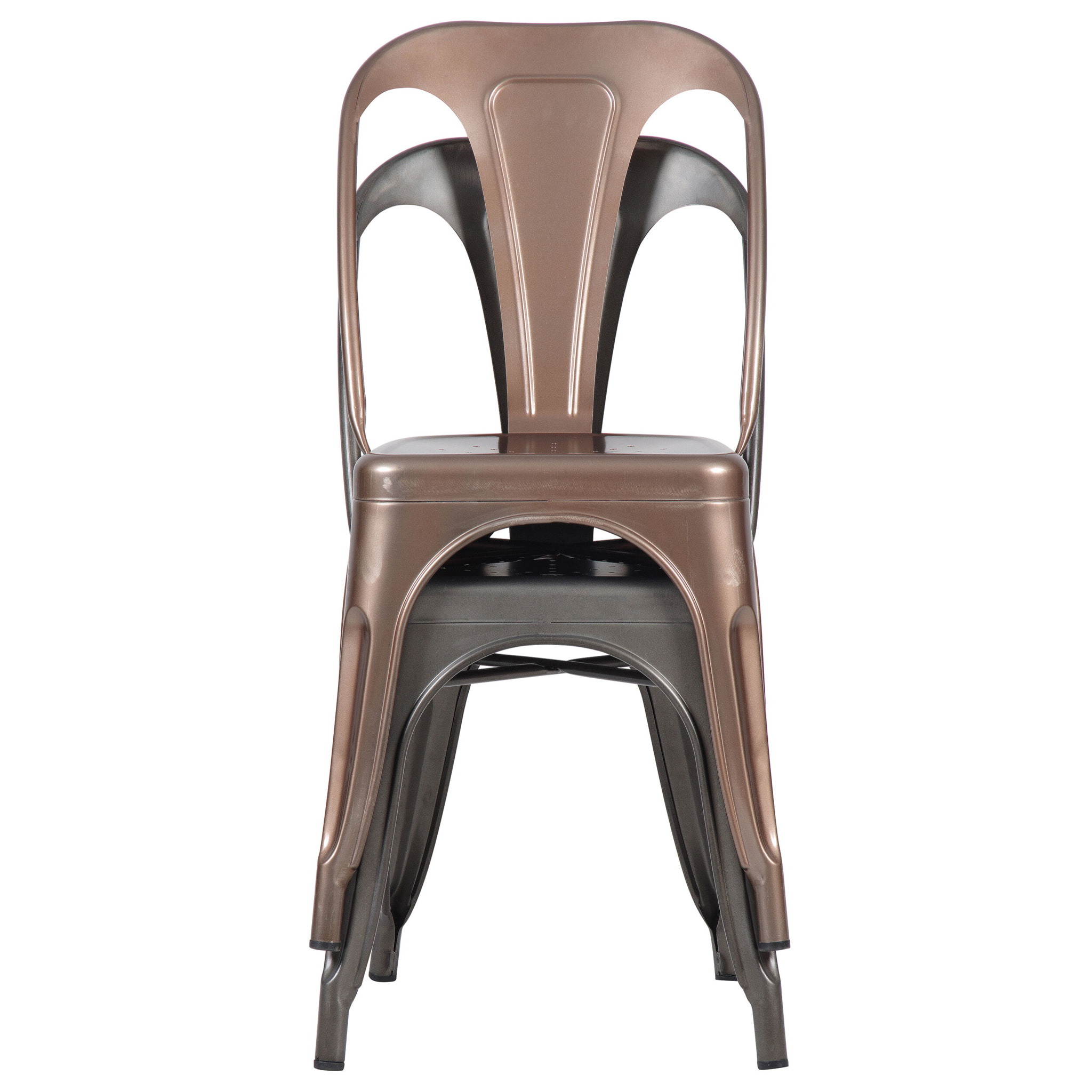 Lot de 2 chaises en métal cuivre - Indus