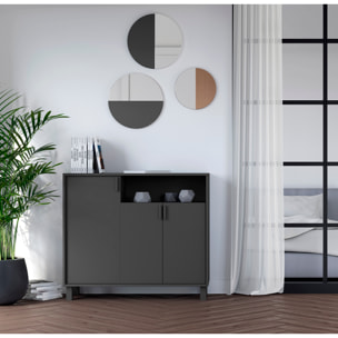 Zapatero Dyrnes melamina grafito 88x100x37 cm