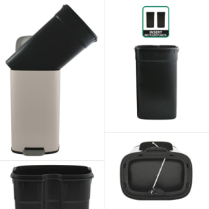 Poubelle à pédale de cuisine Acier AKIRA 30L Taupe mat Spirella