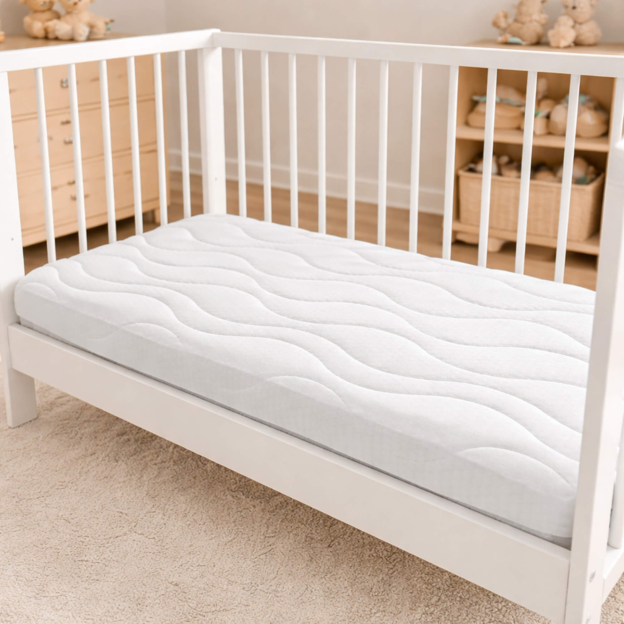 Colchón de Cuna/Maxicuna - 12 cm de altura - Ergonómico y Transpirable - Firmeza Media - Dreams