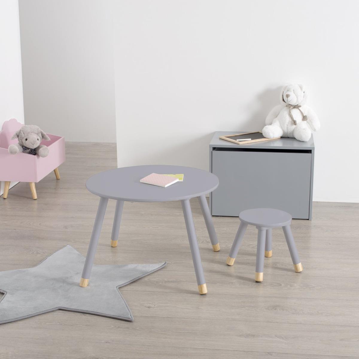 Table ''Douceur'' pour enfant Atmosphera - Couleur: Gris