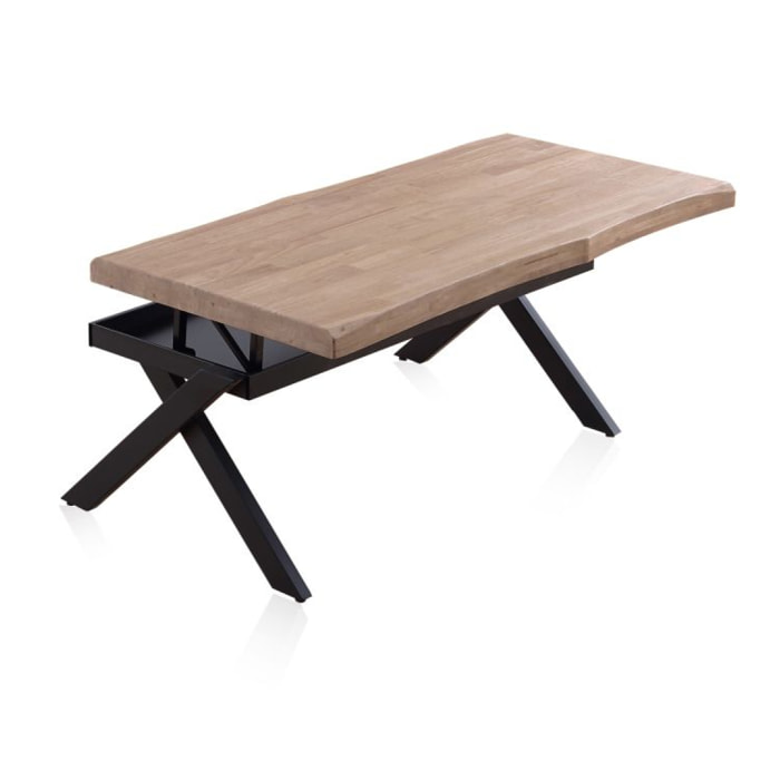 Mesa de centro elevable Xena Fit Roble Honey - Negro