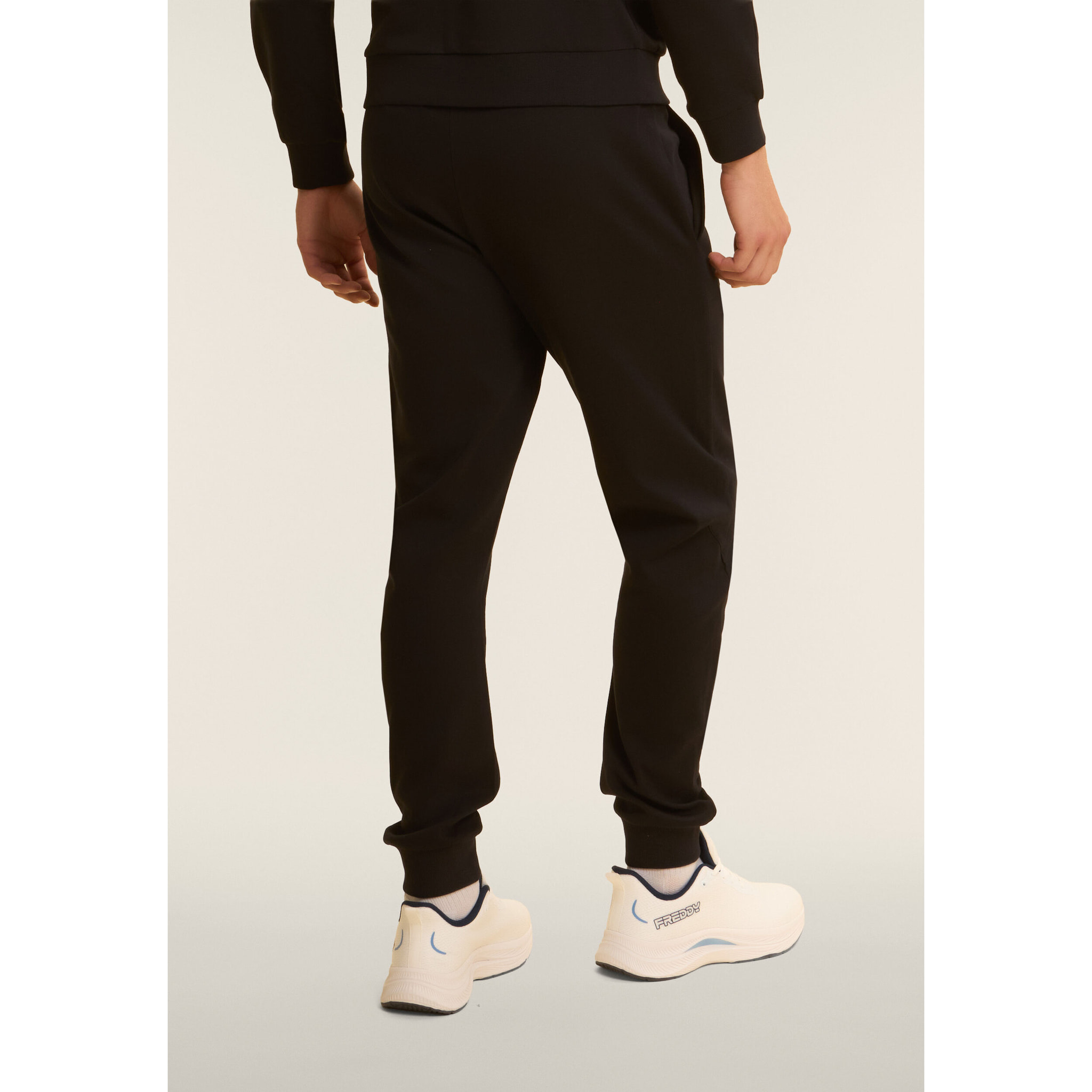 Tuta uomo zip e collo alto in cotone Interlock