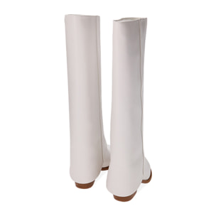Botas blancas, tacón de 8 cm