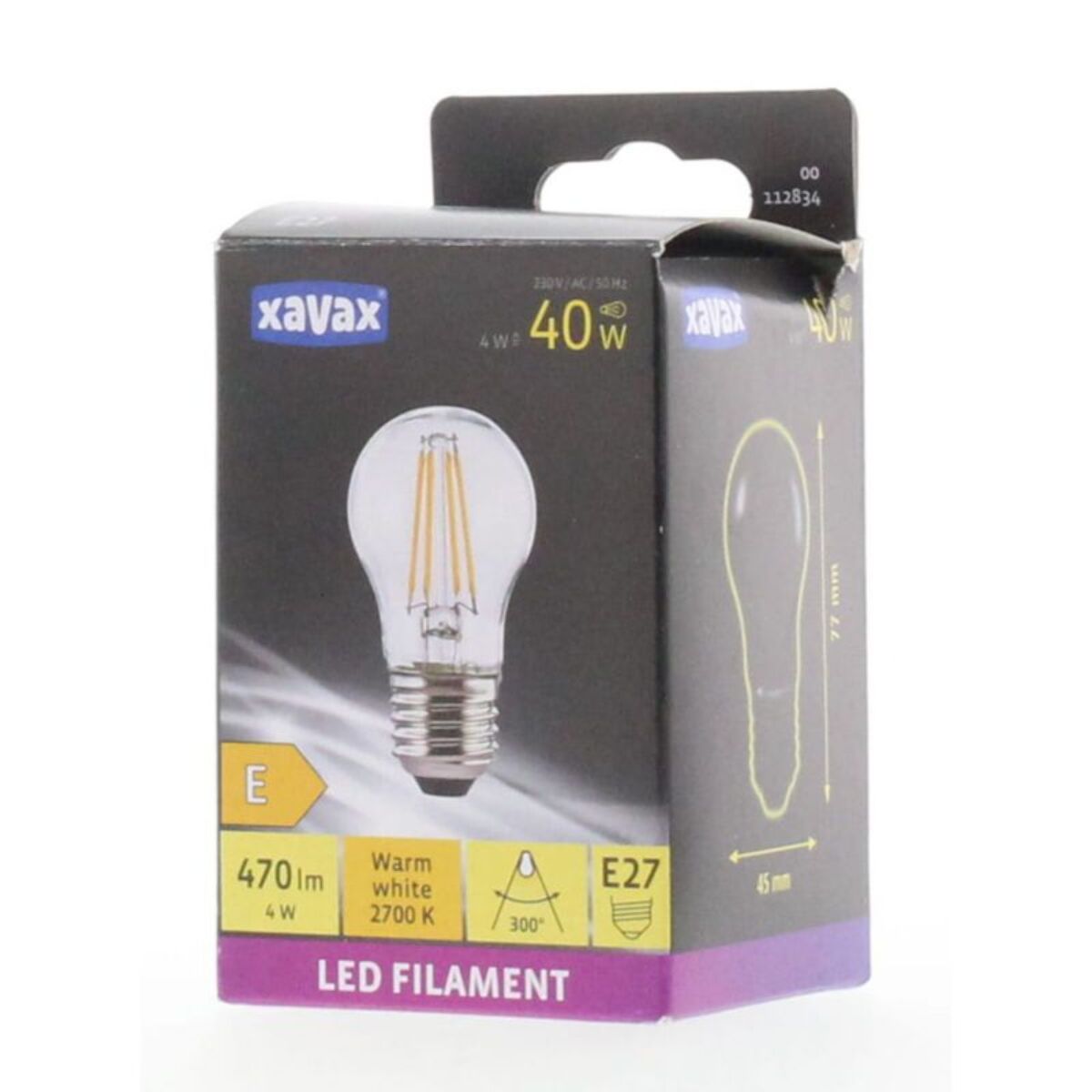 Ampoule LED connectée XAVAX LED E27 4W Goutte