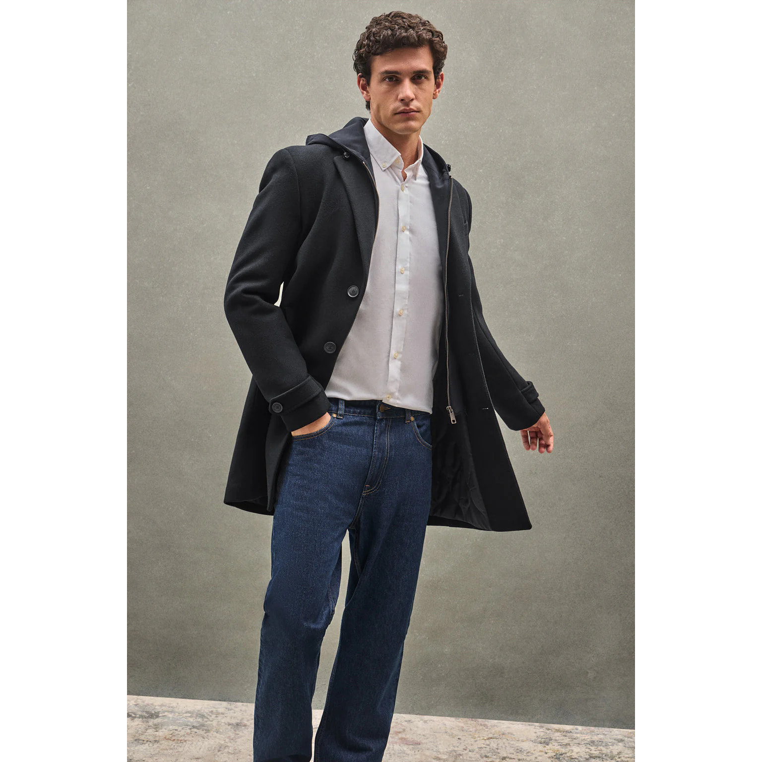 Abrigo Clement negro con logo Polo Club