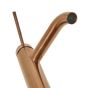 Aurum mitigeur lavabo sur pied 16,5 cm, à levier, sans vidage, or rose brossé (SATBAUR271BRG)