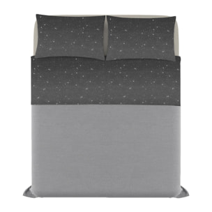 COMPLETO LETTO FASHION MADE IN ITALY MICROFIBRA- STARS GRIGIO MATRIMONIALE