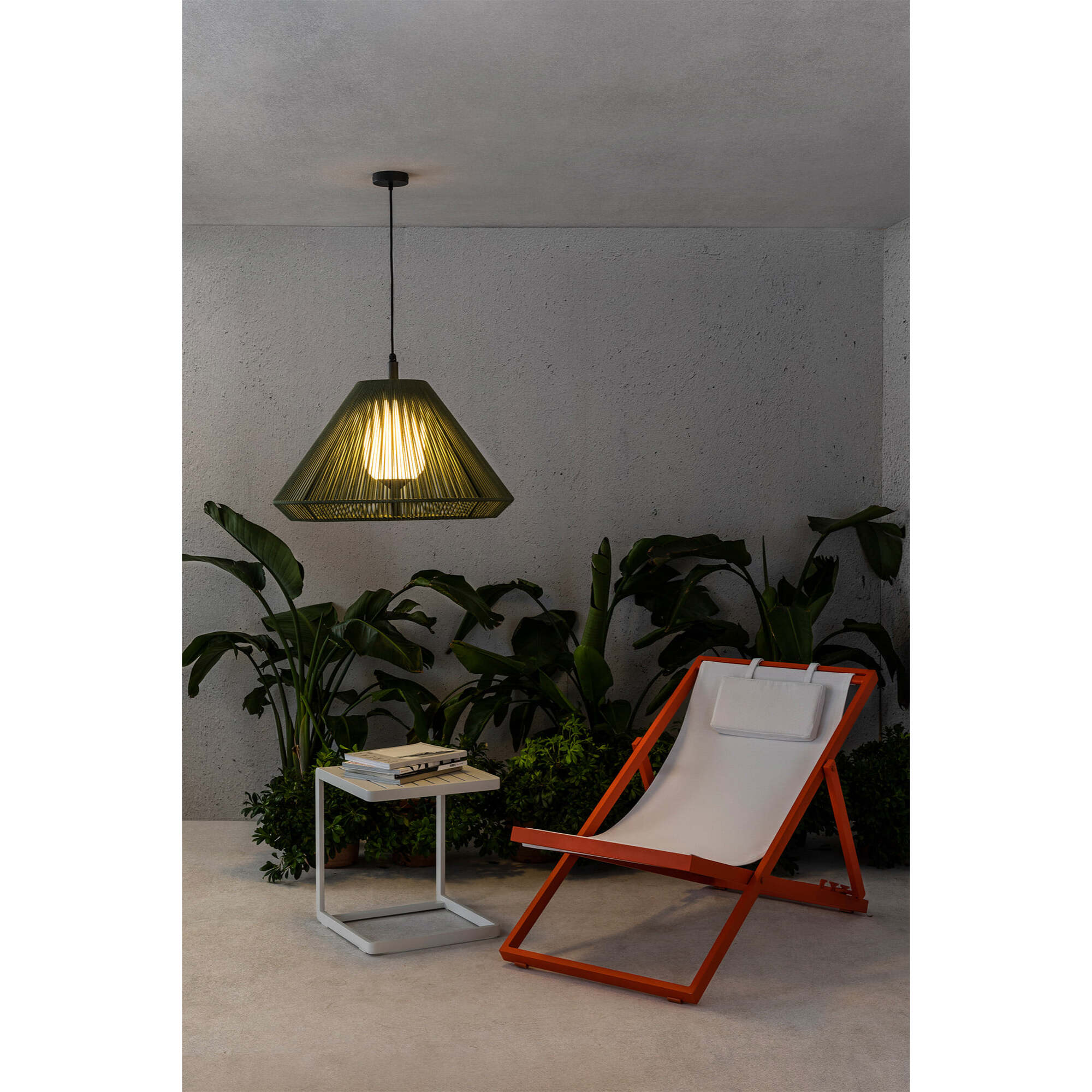 SAIGON OUT C70 Lampe suspension vert olive cone cap