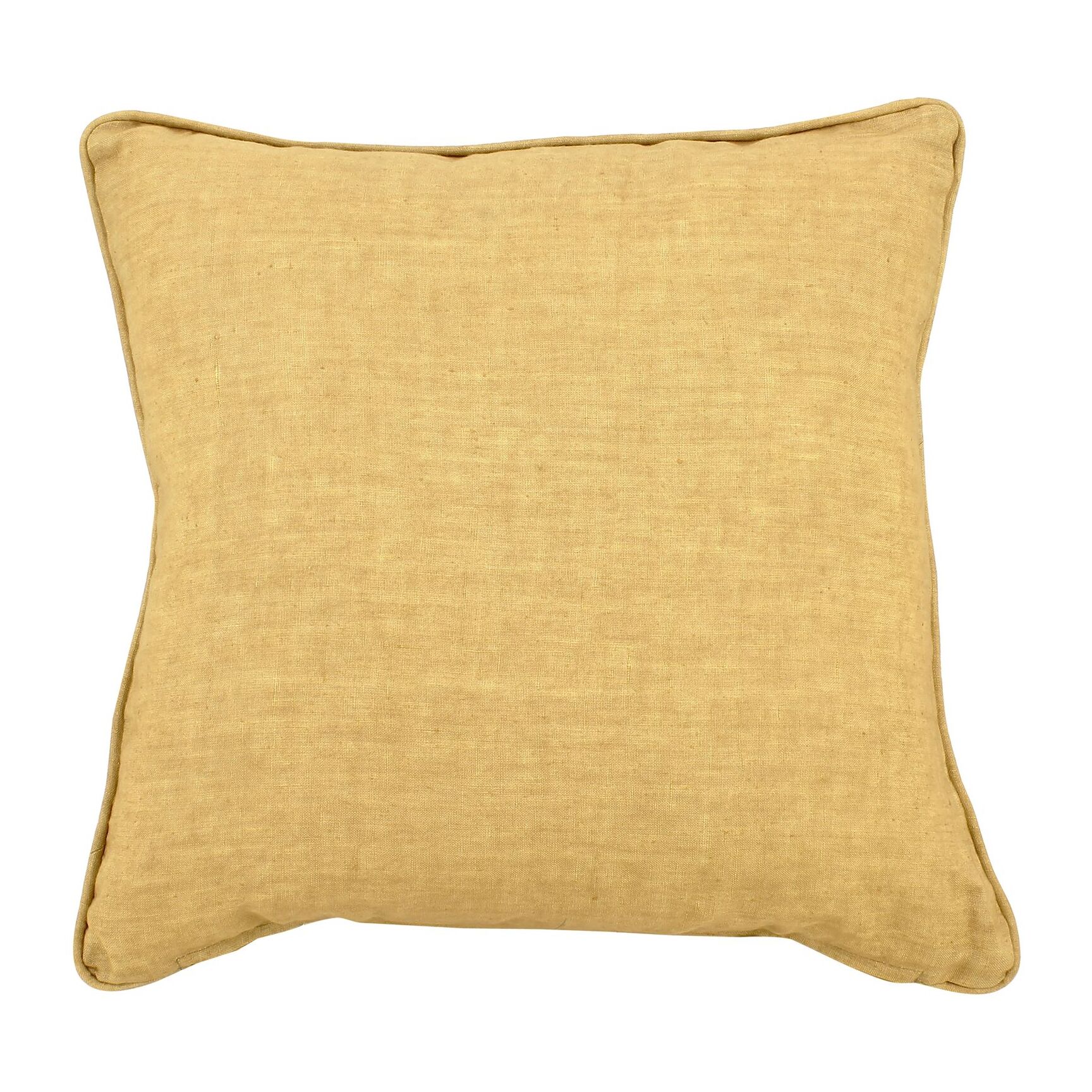 Coussin en lin jaune moutarde 40cm NYL
