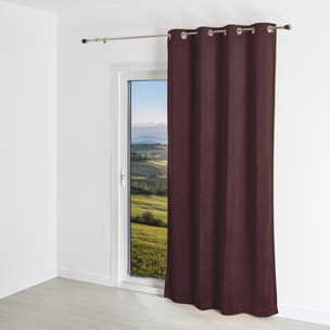 Rideau uni en suédine  - Effet daim et velours - Prune