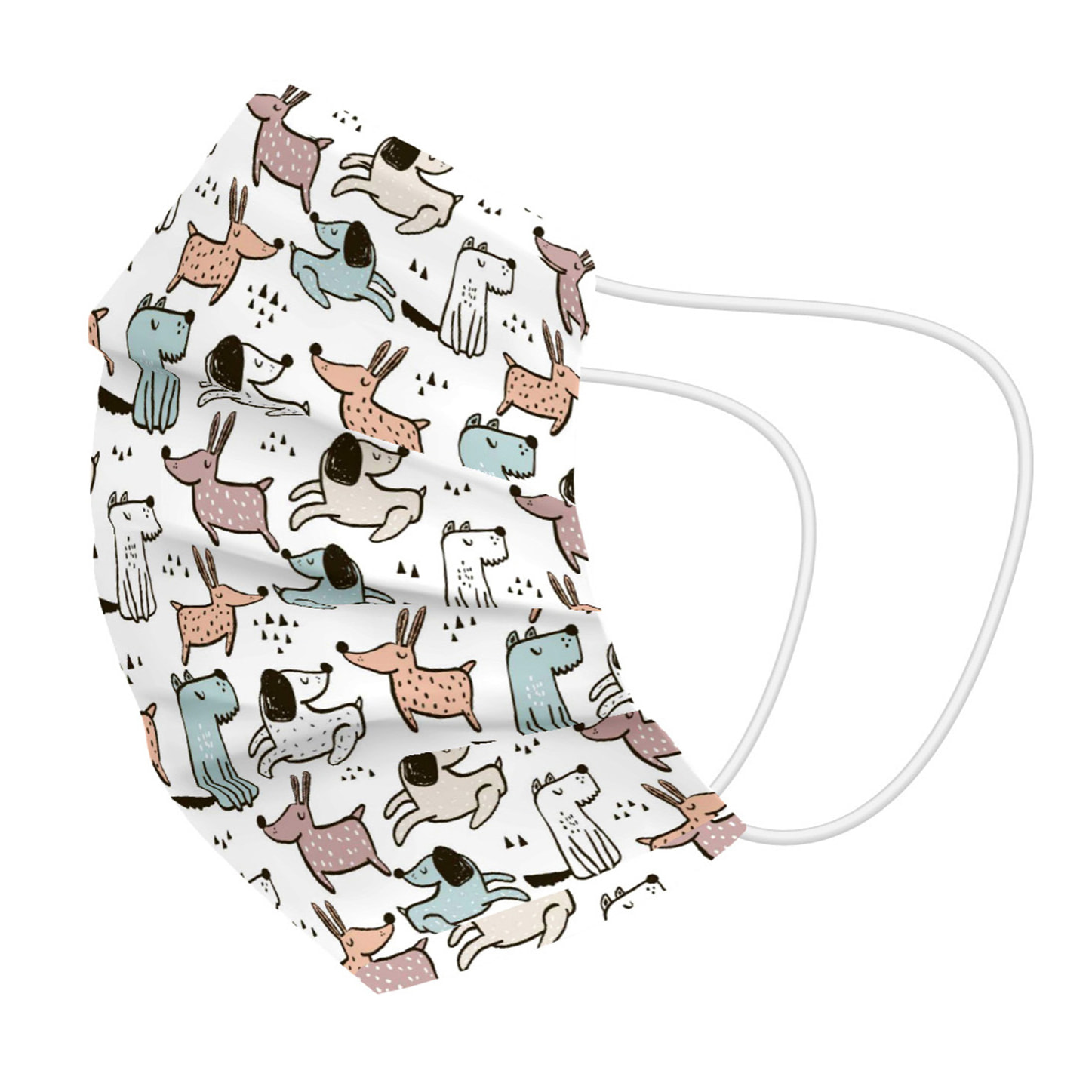 Mascarilla Higiénica - Reutilizable - Estampada - Microfibra - Dogs Kids