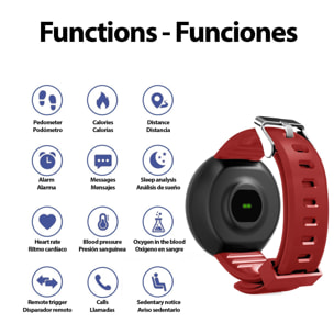 Brazalete inteligente D18 con notificaciones, monitor cardíaco, O2 en sangre, pulso y modo multideporte