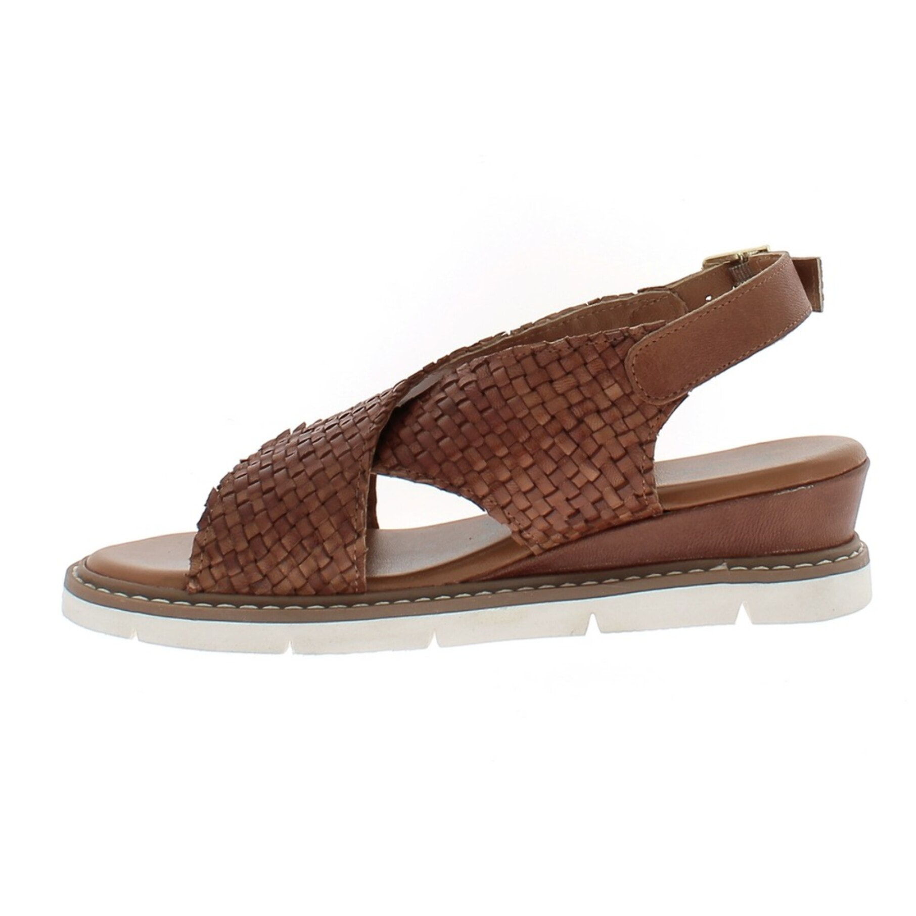 Armata di Mare Scarpe Donna Sandalo in Pelle Incrociato con Cinturino Laterale AMD 1V3741 Tan