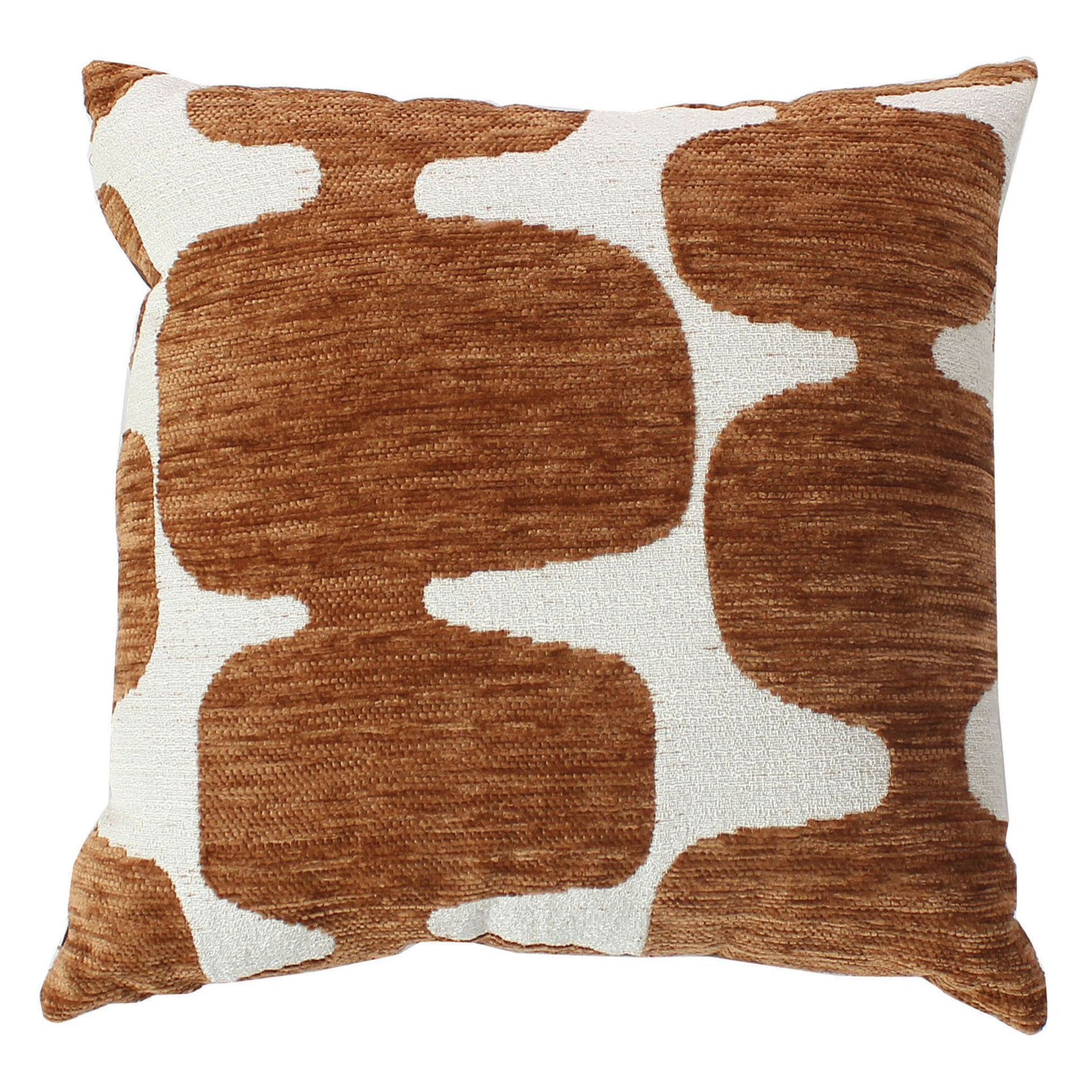 Coussin décoratif déhoussable jacquard motif moderne - Brique