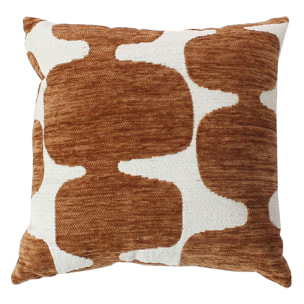Coussin décoratif déhoussable jacquard motif moderne - Brique