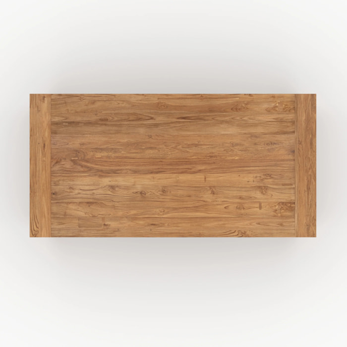 Table rectangulaire 8 personnes en bois de teck recyclé 200cm - Mémo