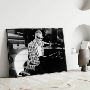 Affiche chanteur Ray Charles au piano en 1982 Affiche seule