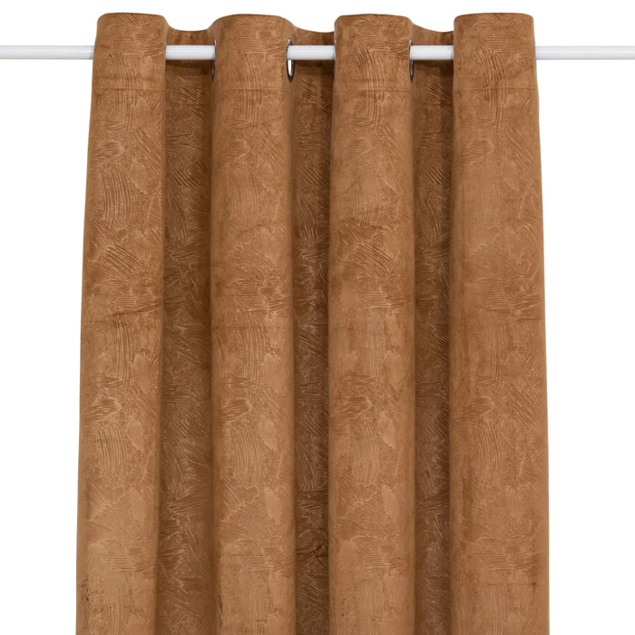 Rideau occultant effet velours "Fujo" cannelle 135x260cm