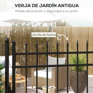 Puerta de Jardín Puerta para Valla de Acero Galvanizado con Decoración de Flechas Cerradura y Llaves Puerta para Exterior Patio 107x204 cm Negro