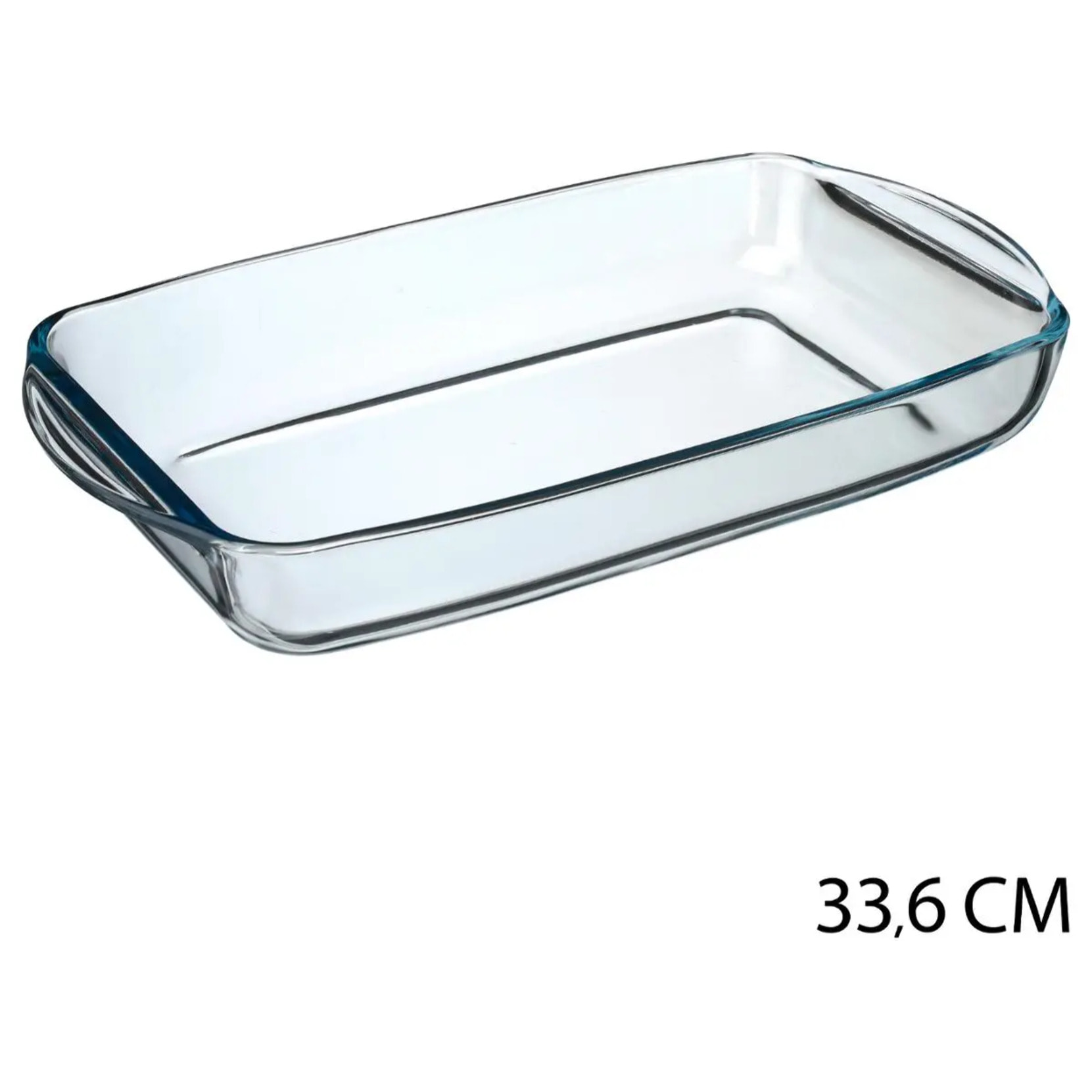 Plat rectangulaire 34x19cm transparent en verre