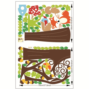 Stickers Muraux décoration adhésifs Arbre et Animaux