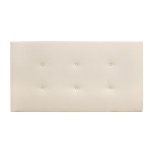 Cabecero tapizado de polipiel con botones en color beige de varias medidas