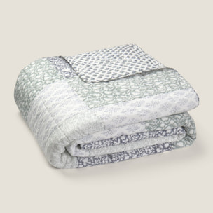 Colcha acolchada patchwork Block color azul 100% Algodón